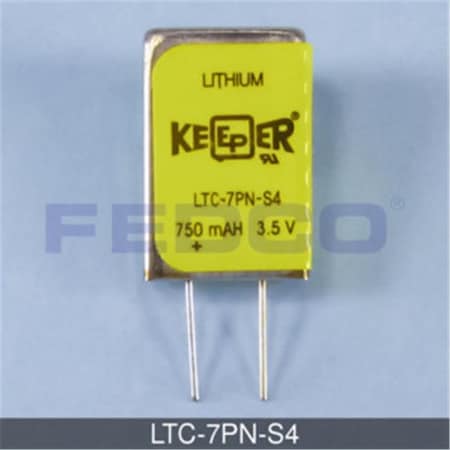 Fedco Batteries FedCo Batteries Compatible with  EaglePicher LTC-7PN-S4 EaglePicher Keeper Specialty Battery - 3.5V  750mAh LTC-7PN-S4